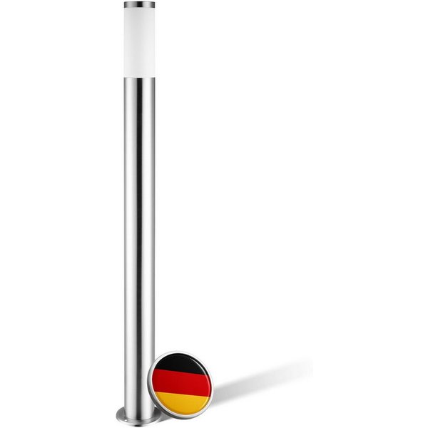 monzana Gartenleuchte, Wegeleuchte, Edelstahl 100cm Strom E27 Pollerleuchte Stehlampe Garten Außen Silber