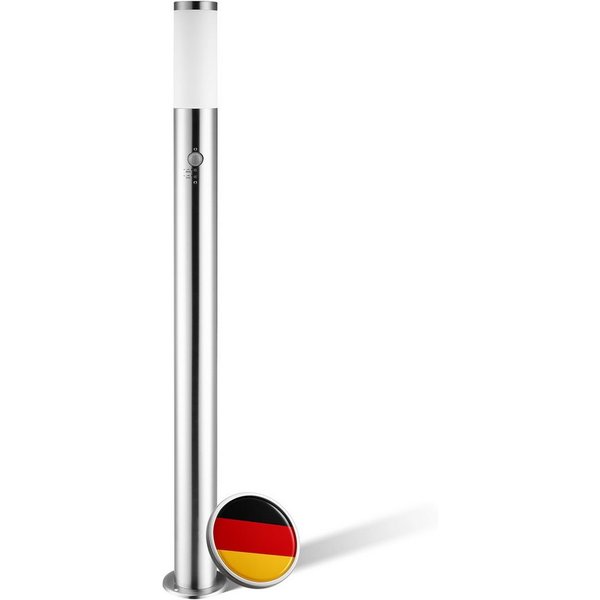monzana Gartenleuchte, Wegeleuchte mit Bewegungsmelder, Einstellbar Edelstahl 100cm IP44 Außen Gartenlampe Außenleuchte Silber