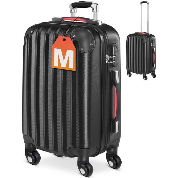monzana Hartschalen-Trolley, 4 Rollen Rollen, 55x34x20cm Handgepäck mit Rollen Reisekoffer Hartschalenkoffer Trolley