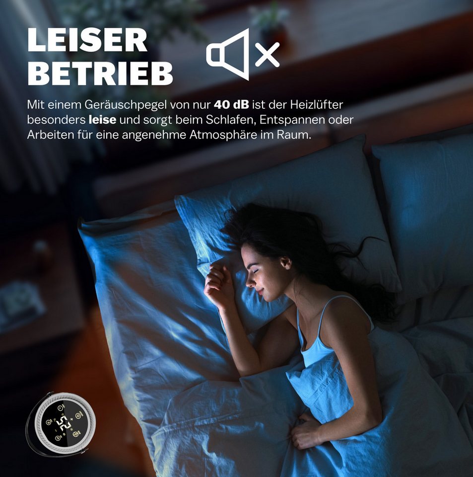 monzana Heizlüfter, 2000 W, Keramik Heizlüfter 2000W 4 Betriebsmodi 15-35°C Energiesparend 70° – Bild 3 von 5
