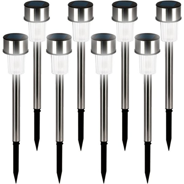 monzana LED Solarleuchte, Solarlampe, 8er Set Solarlampen für Draußen mit Erdspiess Wetterfest Balkon Außen