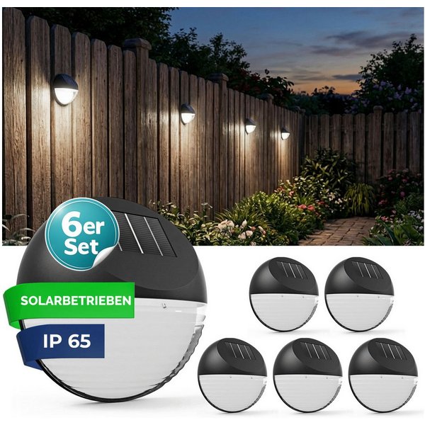 monzana LED Solarleuchte, Solarlampe, 6er Set Solarlampe Außen IP65 Hängend Garten Balkon Außenleuchte Zaun