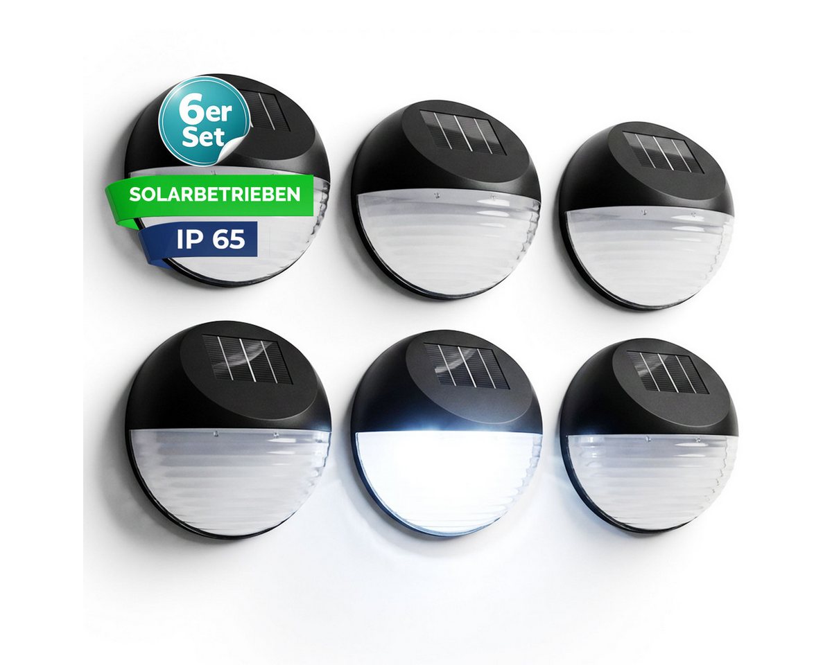 monzana LED Solarleuchte, Solarlampe, 6er Set Solarlampe Außen IP65 Hängend Garten Balkon Außenleuchte Zaun – Bild 2 von 5