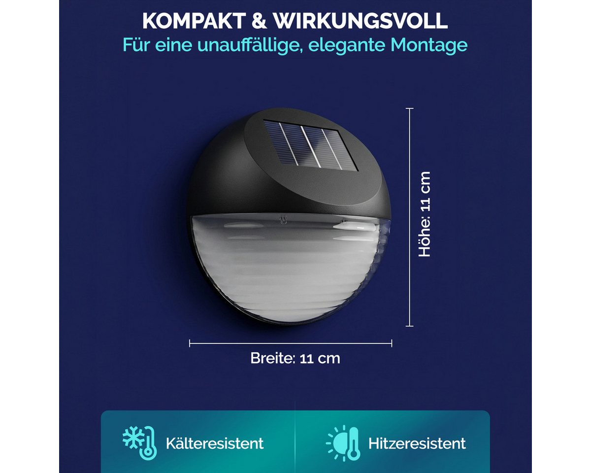 monzana LED Solarleuchte, Solarlampe, 6er Set Solarlampe Außen IP65 Hängend Garten Balkon Außenleuchte Zaun – Bild 5 von 5