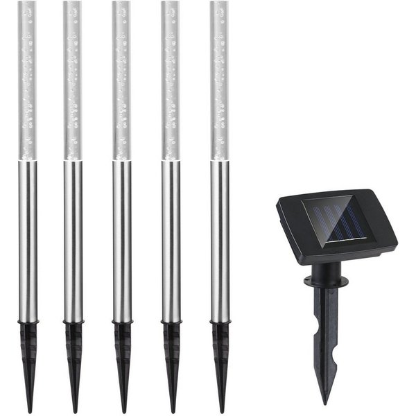 monzana LED Solarleuchte, Solarleuchte, 5er Set Solarlampen für Draußen Wetterfest mit Erdspieß Balkon Outdoor