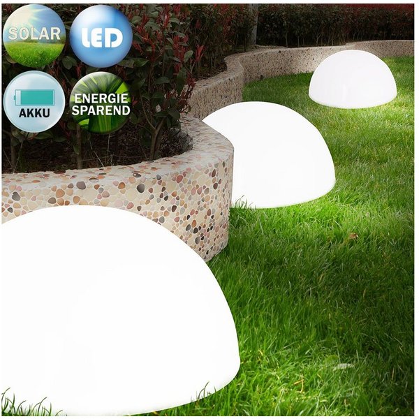 monzana LED Solarleuchte Halbkugel, Solarleuchte, 3er Set Solarlampe Außen Wetterfest Kugel Hängend Garten Balkon Wand