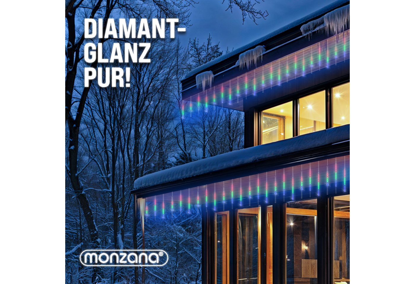 monzana Lichterkette, Meteorschauer 480 LED Außen Wasserdicht 10 Röhre je 50 cm – Bild 5 von 5