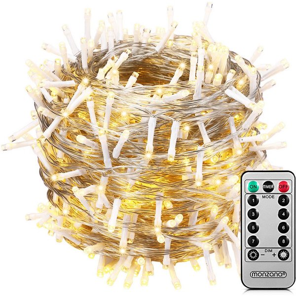 monzana Lichterkette, 200/400/600 LEDs warmweiß/kaltweiß/bunt Weihnachtsbaum