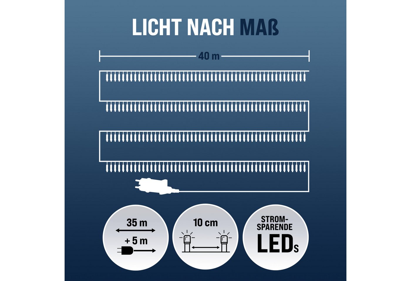 monzana Lichterkette, 200/400/600 LEDs warmweiß/kaltweiß/bunt Weihnachtsbaum – Bild 2 von 5