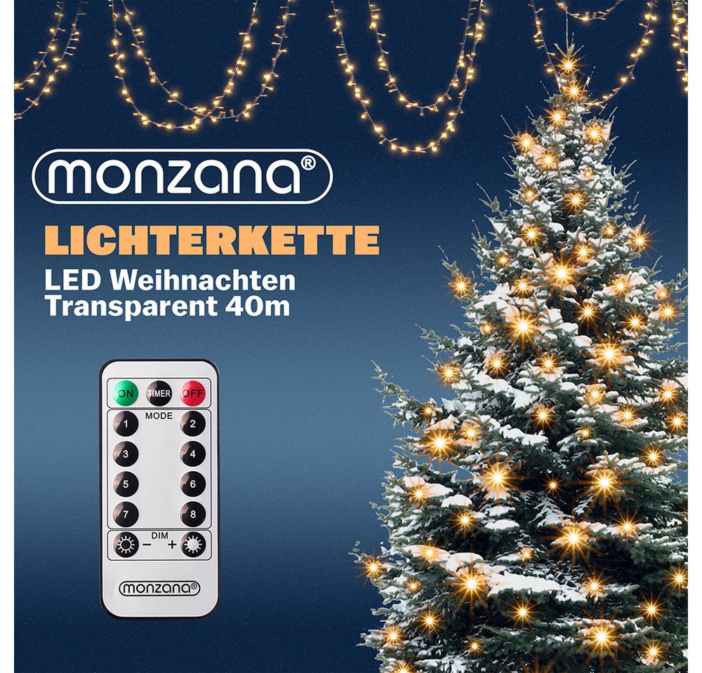 monzana Lichterkette, 200/400/600 LEDs warmweiß/kaltweiß/bunt Weihnachtsbaum – Bild 3 von 5