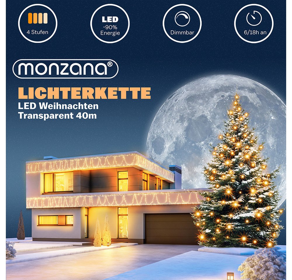 monzana Lichterkette, 200/400/600 LEDs warmweiß/kaltweiß/bunt Weihnachtsbaum – Bild 5 von 5