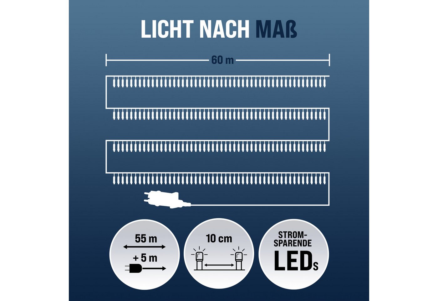 monzana Lichterkette, 200/400/600 LEDs warmweiß/kaltweiß/bunt Weihnachtsbaum – Bild 2 von 5
