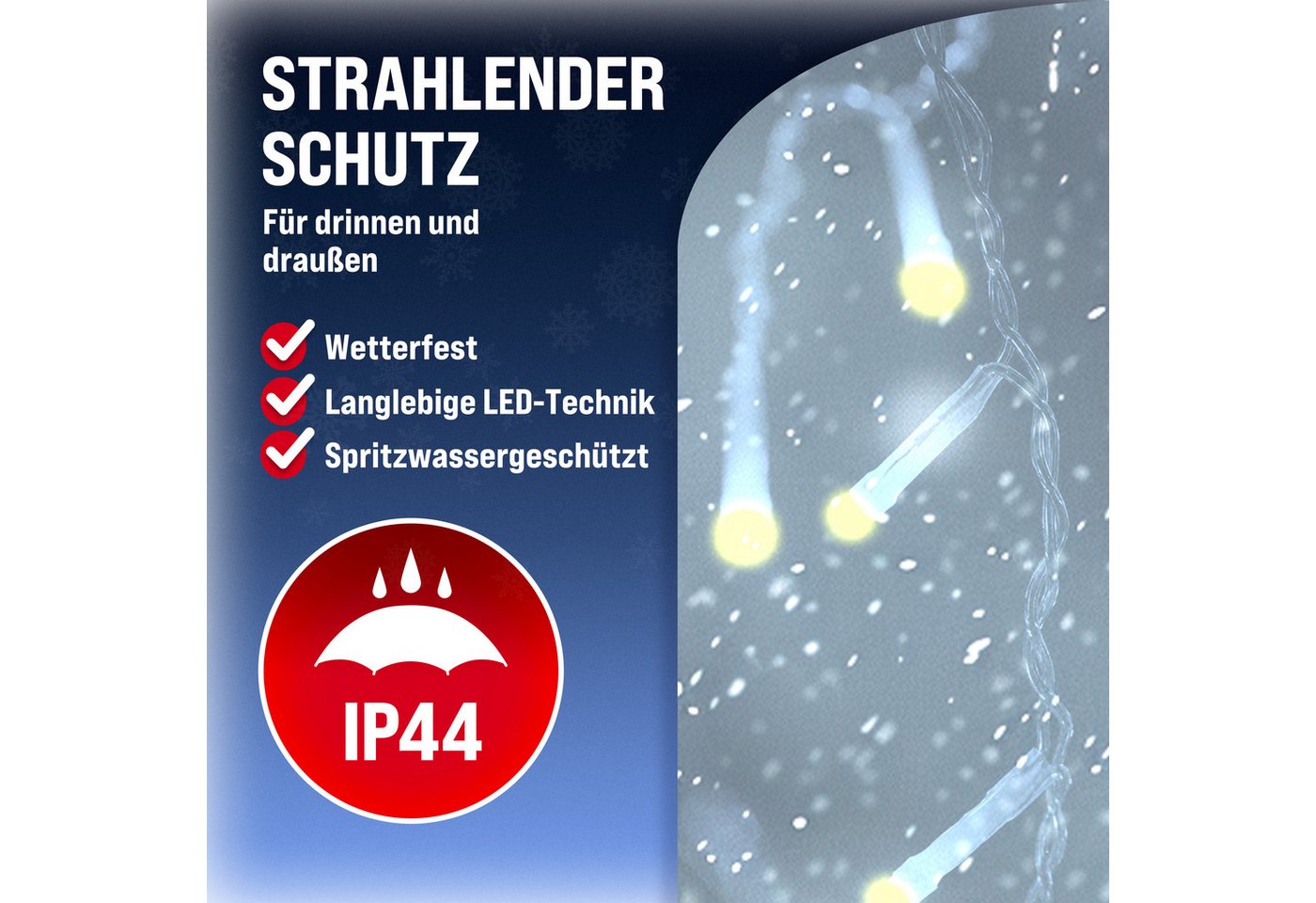 monzana Lichterkette, 200 / 400 / 600 LEDs warmweiß / kaltweiß / bunt IP44 – Bild 5 von 5