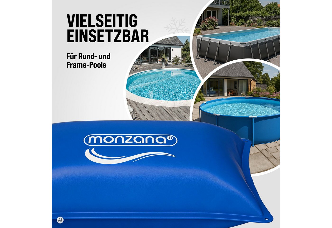 monzana Pool (1-tlg), XXXL 200x400cm Chlorbeständig Sicherheitsventil 4 Ösen Doppelnaht Pool – Bild 2 von 5