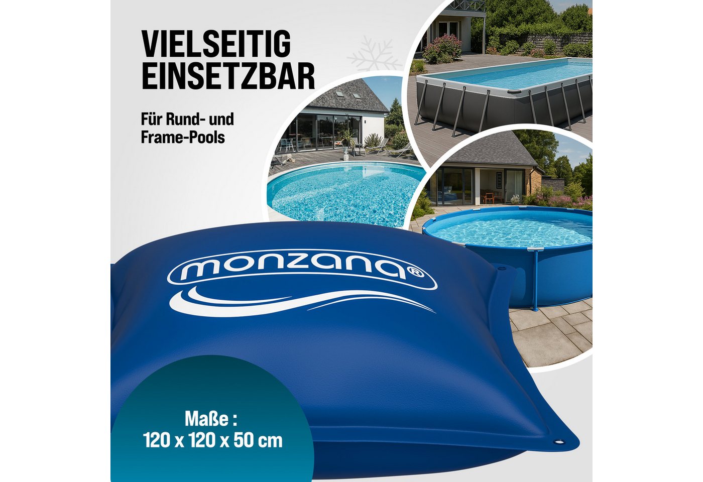 monzana Pool Poolkissen (5-tlg), 4x Poolkissen Winter XL Chlorbeständig Seil PVC Verstärktes Material – Bild 3 von 5