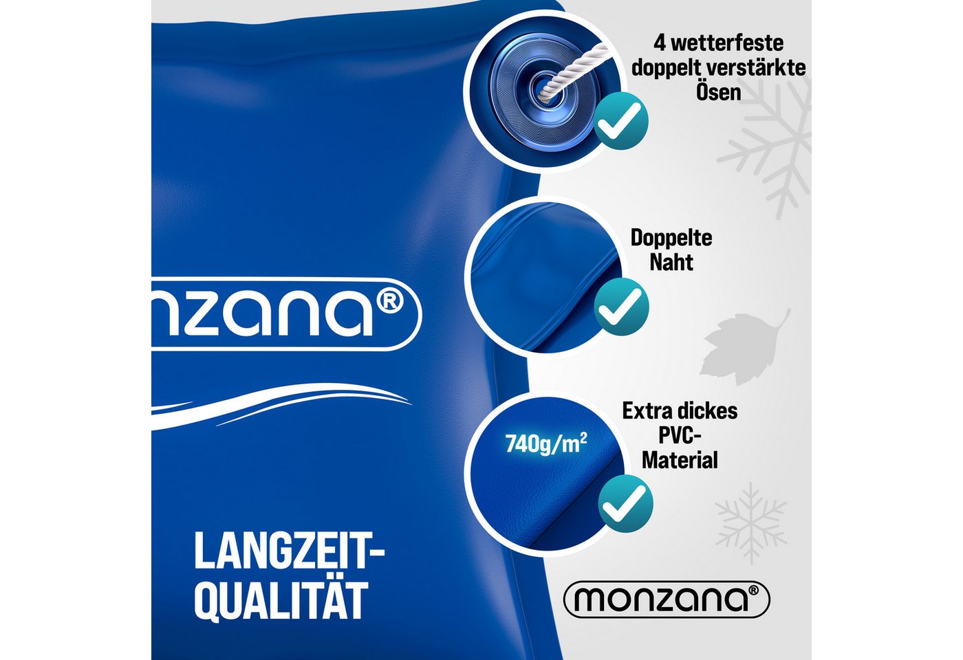 monzana Pool Poolkissen (5-tlg), 4x Poolkissen Winter XL Chlorbeständig Seil PVC Verstärktes Material – Bild 5 von 5