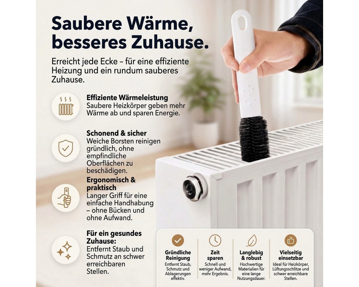 monzana Reinigungsbürste, Heizkörperbürste Lang Heizungsreinigung Flexibel Radiatorenbürste 84cm – Bild 4 von 5