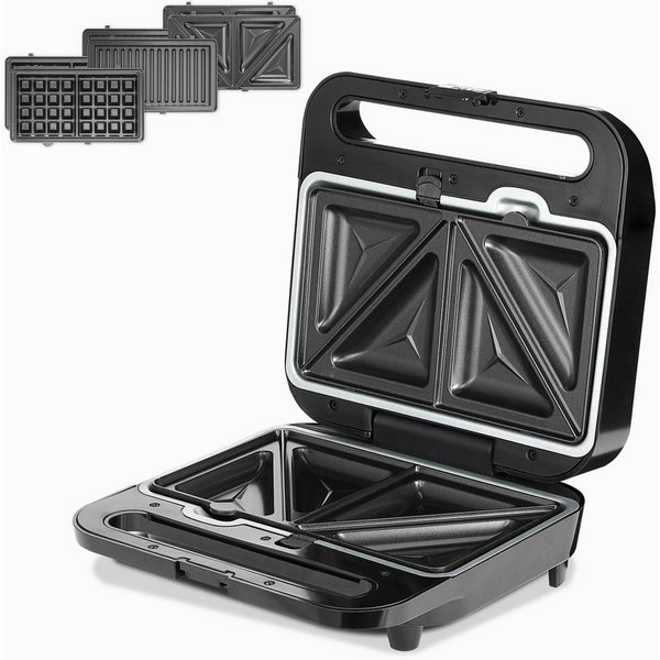 monzana Sandwichmaker, 1000 W, Antihaftbeschichtung Sicherheitsverschluss Panini Toaster