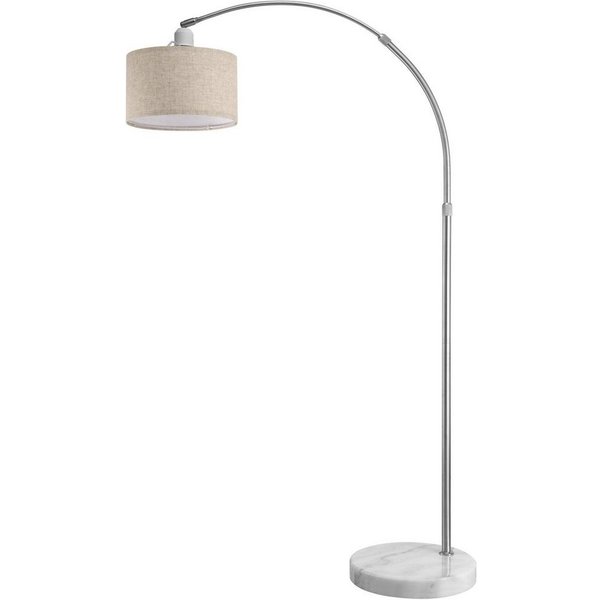 monzana Stehlampe, Bogenlampe, Stoffschirm Leinen Marmorfuß 150-175 cm Höhenverstellbar Schwenkbar