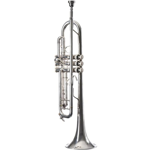 Monzani Trompete, MZTR-355 Bb Trompete Versilbert Messing Schallbecher Monel Ventile Kupfer Mundrohr Inklusive Mundstück und Koffer Offener kerniger Klang Leich