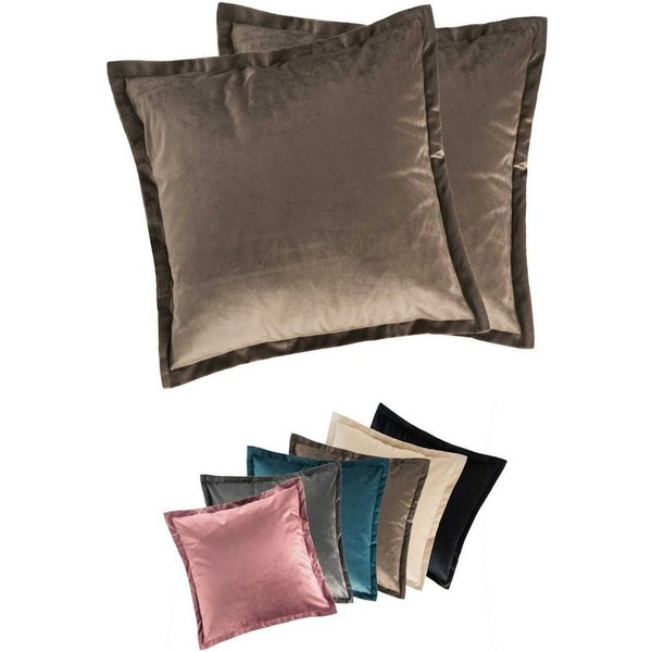 MOON Heimtextilien Kissenhülle 2er Pack 40x40 cm Kissenbezug edle Samt Optik Moon Flora