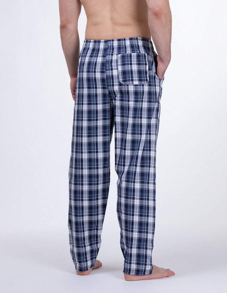 Moonline Schlafhose Herren Webhose Freizeithose Loungewear aus 100% Baumwolle – Bild 2 von 5