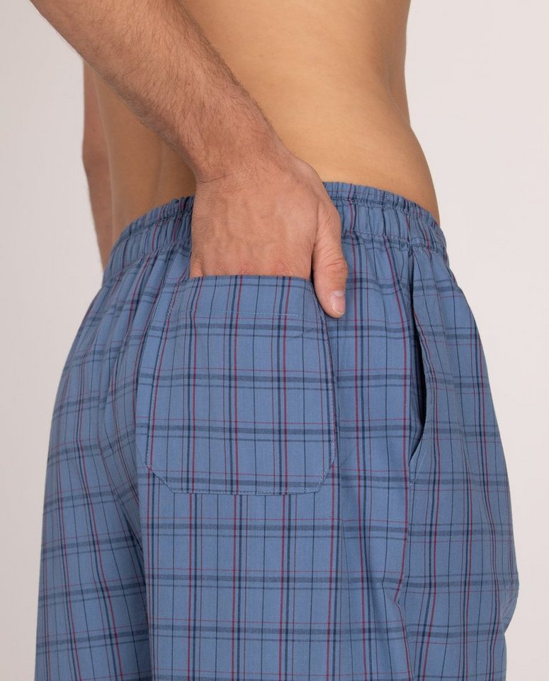 Moonline Schlafhose Herren Webhose Freizeithose Loungewear aus 100% Baumwolle – Bild 3 von 5