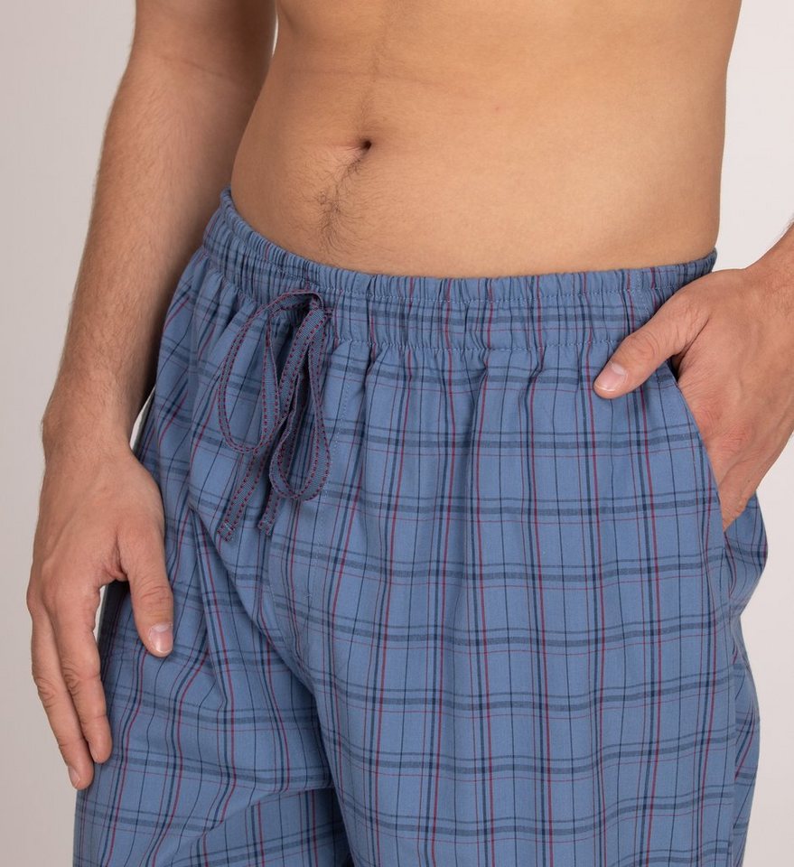 Moonline Schlafhose Herren Webhose Freizeithose Loungewear aus 100% Baumwolle – Bild 5 von 5