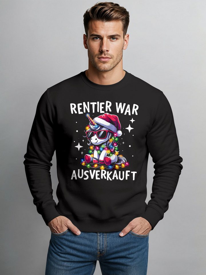MoonWorks Sweatshirt Sweatshirt Herren Weihnachtspullover Lustig Rentier war ausverkauft – Bild 2 von 5