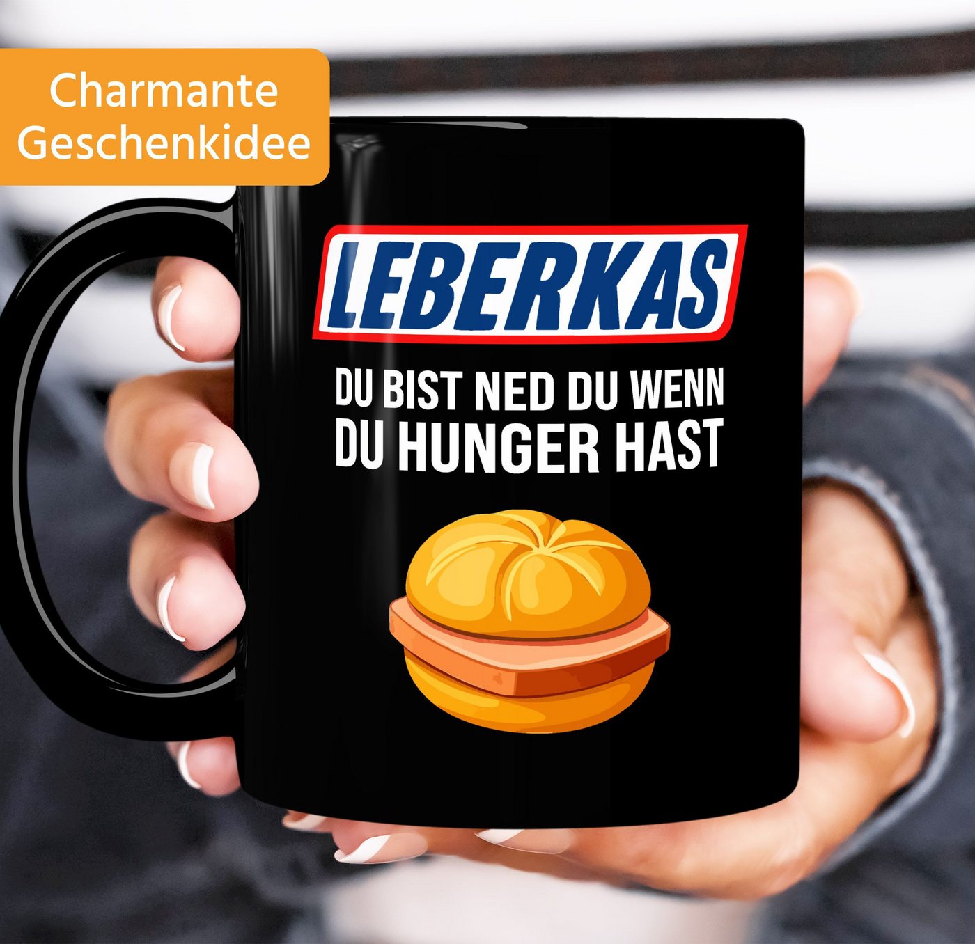 MoonWorks Tasse Tasse Spruch – Leberkas, du bist ned du wenn du hunger hast – für das, Keramik – Bild 2 von 5
