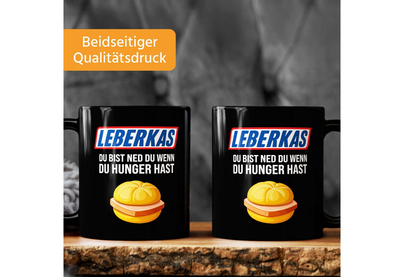 MoonWorks Tasse Tasse Spruch – Leberkas, du bist ned du wenn du hunger hast – für das, Keramik – Bild 3 von 5