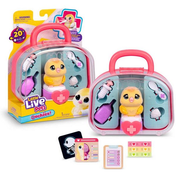 Moose Spielwelt Little Live Pets: Ouchies S2 Mini: Chirpy (Chick), Mit über 50 Geräuschen und Reaktionen