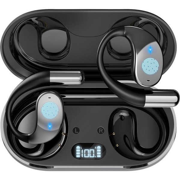 MOPUEA Bluetooth Kopfhörer Übersetzungs Kopfhörer Open-Ear-Kopfhörer Open-Ear-Kopfhörer (Clip-on Sport-Kopfhörer, Bluetooth 5.4, Offenes Ohrclip-Design, Echtzei