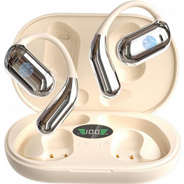 MOPUEA Bluetooth Kopfhörer Übersetzungs Kopfhörer Open-Ear-Kopfhörer Open-Ear-Kopfhörer (Clip-on Sport-Kopfhörer, Bluetooth 5.4, Offenes Ohrclip-Design, IPX7 Wa