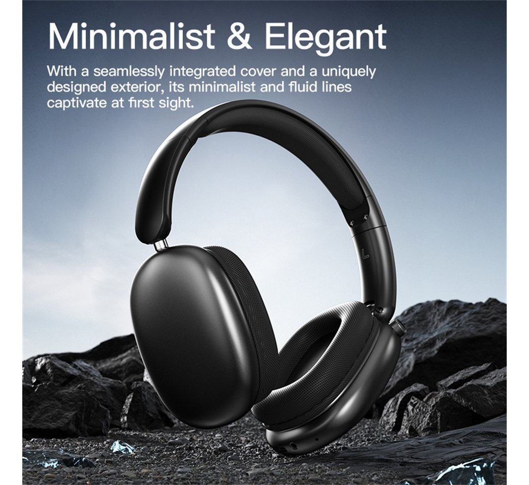 MOPUEA Bluetooth Over-Ear-Kopfhörer kabello Faltbare HiFi Stereo ENC Mikrofon Over-Ear-Kopfhörer (Spatial Audio ENC Mikrofon TF Karte faltbar leicht 170g) – Bild 2 von 5