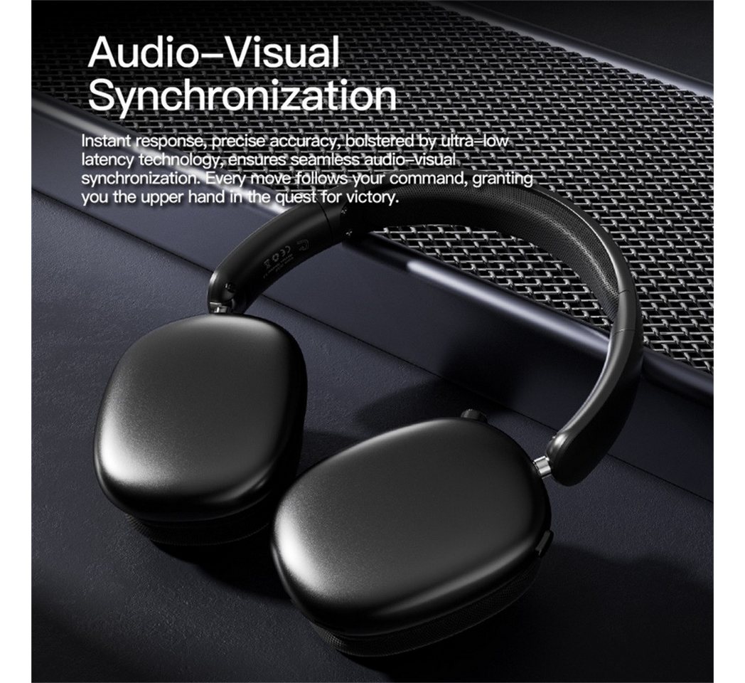 MOPUEA Bluetooth Over-Ear-Kopfhörer kabello Faltbare HiFi Stereo ENC Mikrofon Over-Ear-Kopfhörer (Spatial Audio ENC Mikrofon TF Karte faltbar leicht 170g) – Bild 4 von 5
