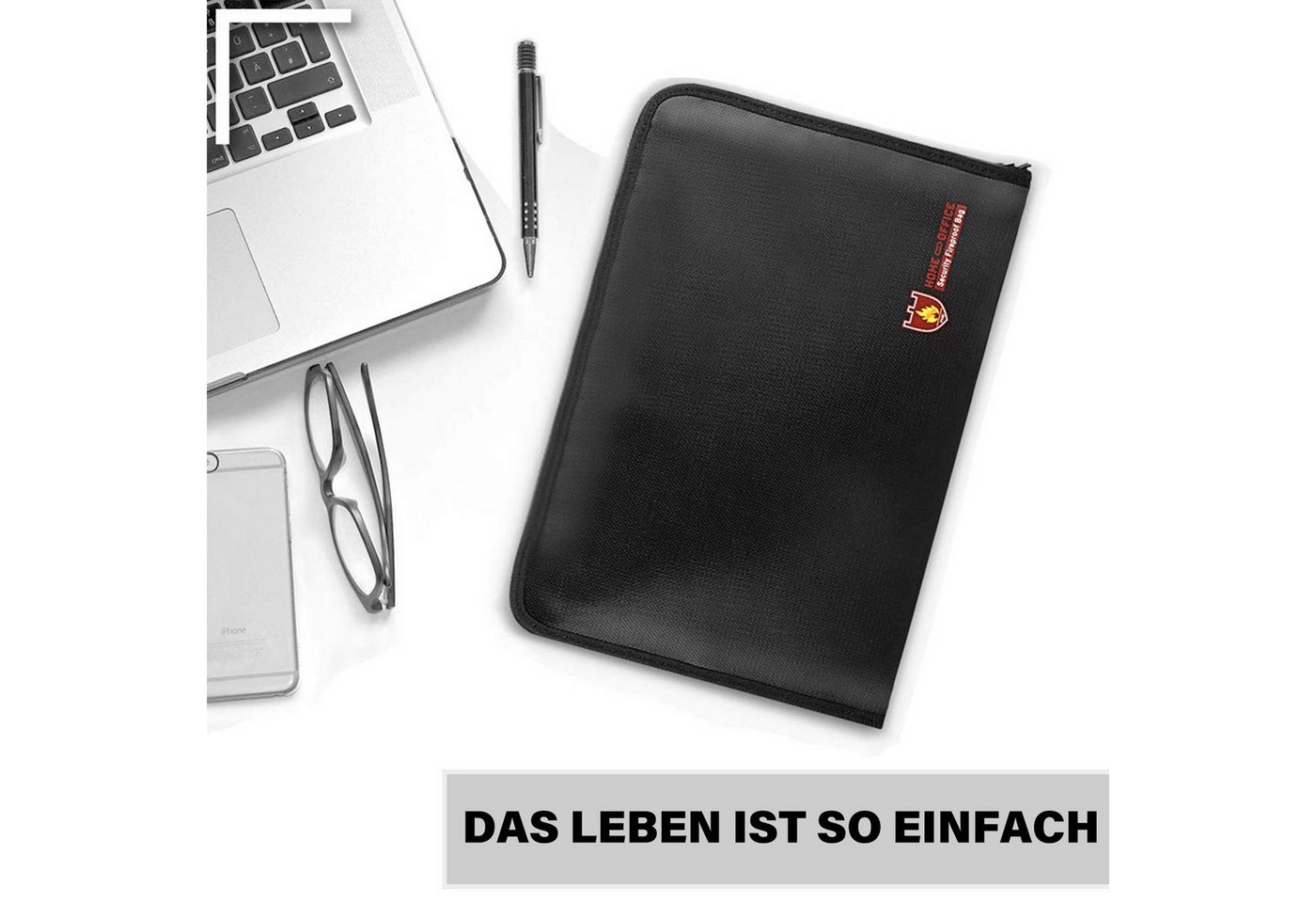 MOPUEA Dokumententasche Dokumentenmappe Papier Ordner Tragbares Akkordeon Fächermappe, Deckel (Feuerfeste Aufbewahrungstasche, 12 A4 Taschen, feuer- und wasserf – Bild 2 von 5