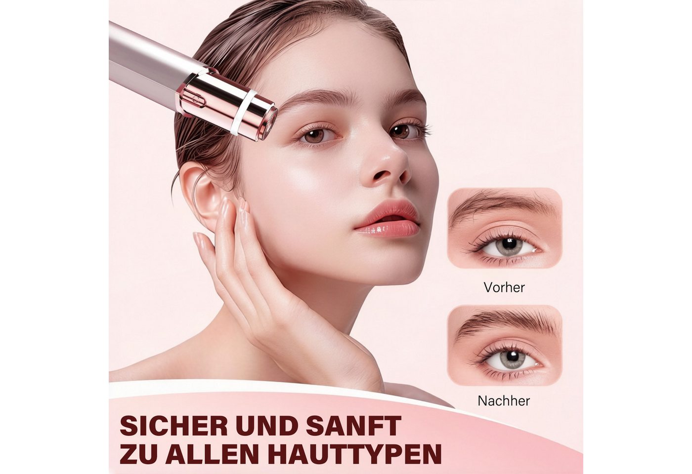 MOPUEA Elektrogesichtshaarentferner Gesichtshaarentfernung für Frauen USB schmerzfreier Haarentferner, Gesichtsepilierer Damen Wiederaufladbar, für Schnelle und – Bild 3 von 5
