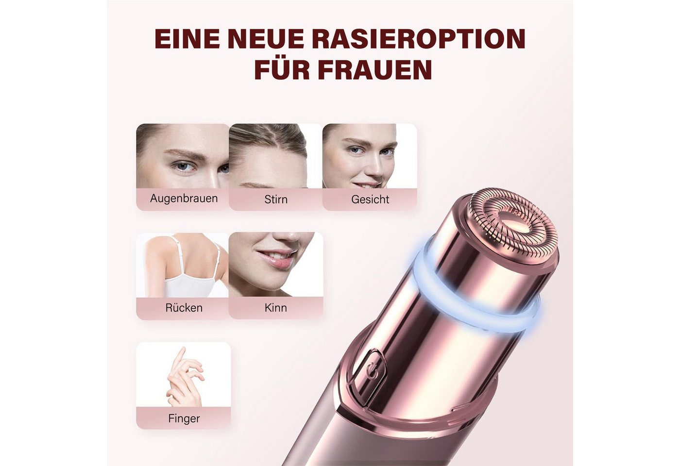 MOPUEA Elektrogesichtshaarentferner Gesichtshaarentfernung für Frauen USB schmerzfreier Haarentferner, Gesichtsepilierer Damen Wiederaufladbar, für Schnelle und – Bild 4 von 5