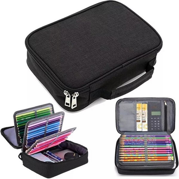 MOPUEA Federmäppchen Federmäppchen mit 72Slots &Fächern,hohe Kapazität,Bleistift-Organizer, (Große, abnehmbare Stiftemappe mit 3 Ebenen und Tragegriff, 21x6,5x1