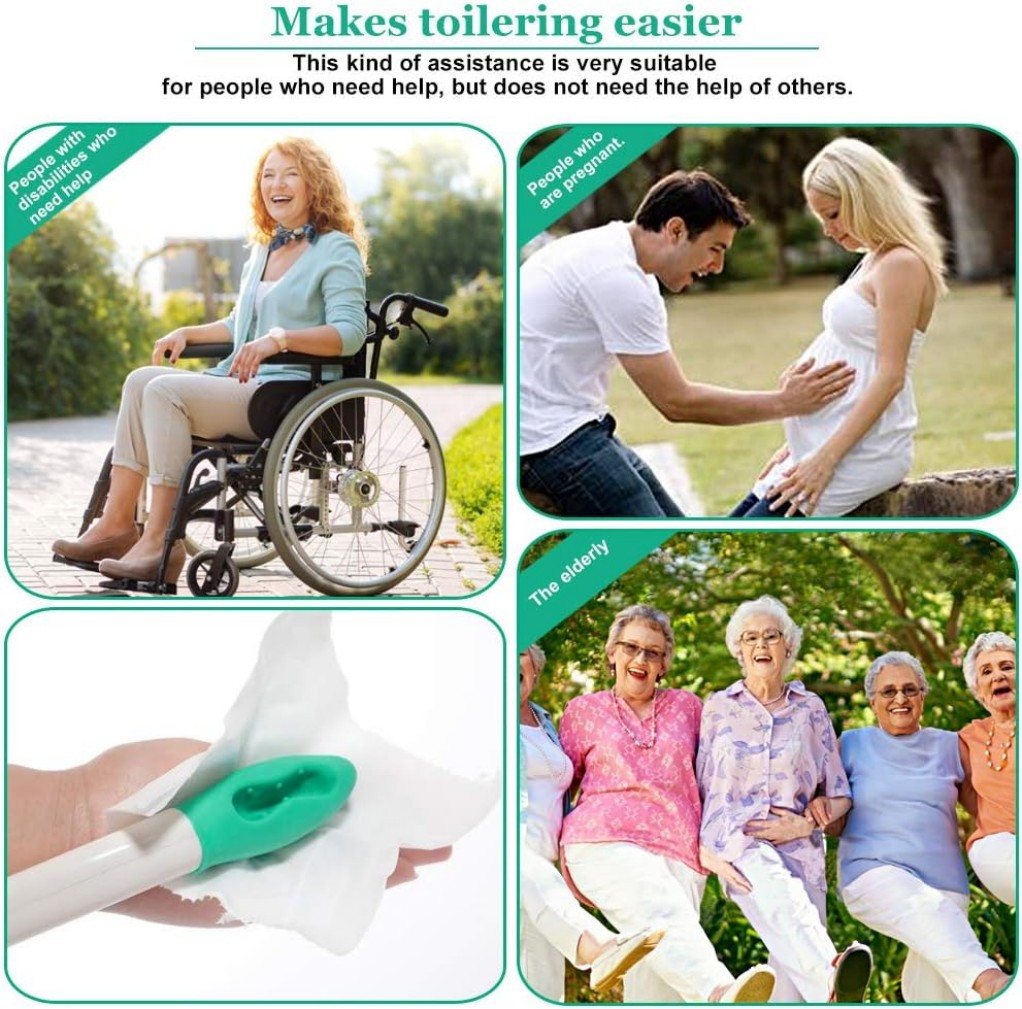 MOPUEA Haltegriff Toilettenhilfe Easywipe Ergonomisch Hygienisch Selbstständig, Ergonomisch rutschfest weich hygienisch leicht zu reinigen – Bild 5 von 5