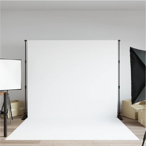 MOPUEA Hintergrundtuch 2,55x2m Faltbare weiße Tuch Fotohintergrund Fotostudio weißer Screen, Hintergrund für Produkt Porträt Video Fotografie mit 4 Nägeln