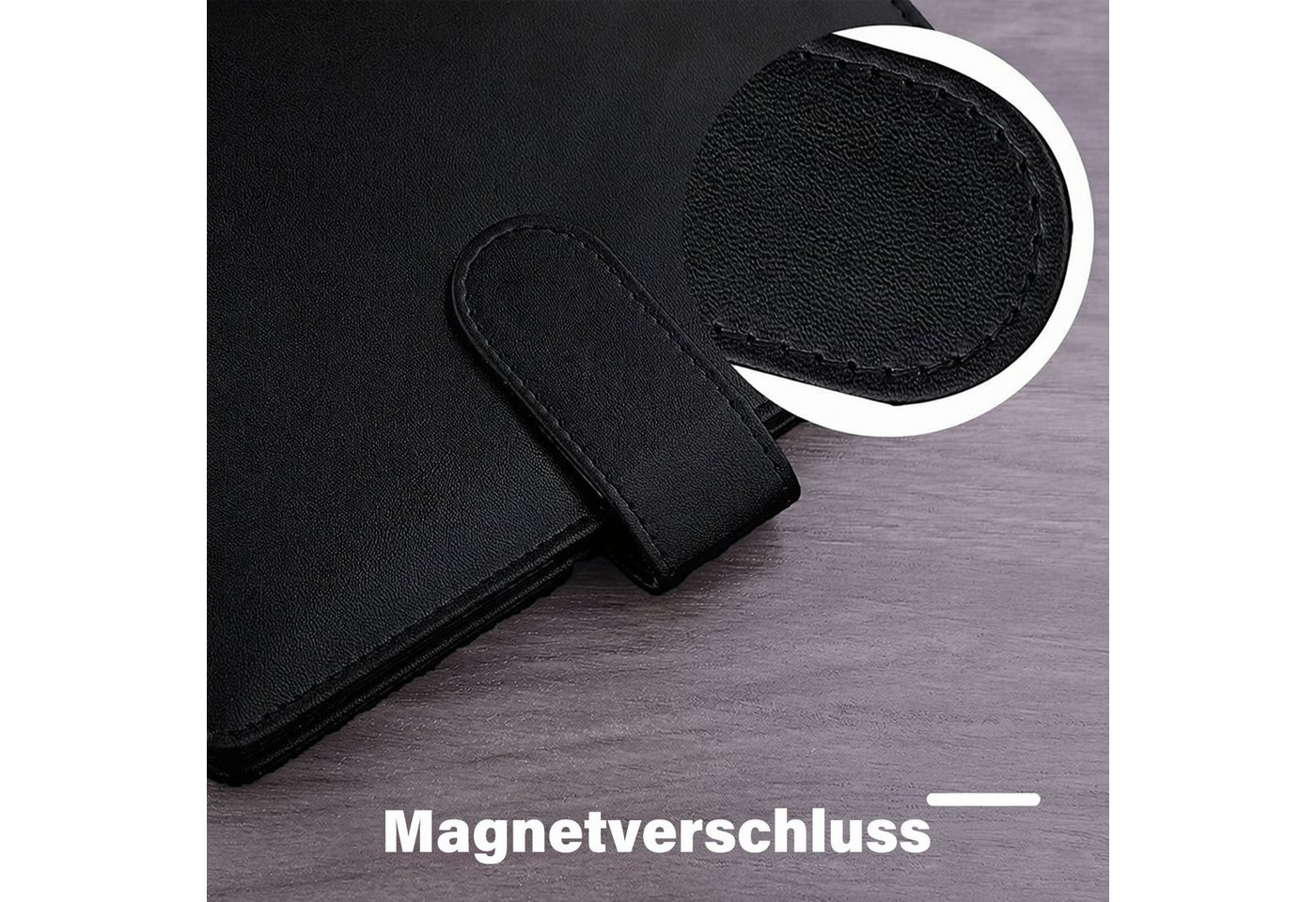 MOPUEA Konferenzmappe A6 Budgetordner Ringbuchmappe Geldkassette aus Kunstleder (Schreibmappe, 1-St., Multifunktionale Geld- / Dokumentenmappe mit 12 Reißversch – Bild 4 von 5