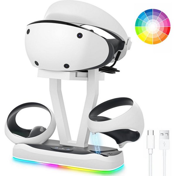 MOPUEA Ladestation für PS5 VR2 Controller PS5 VR2 Dual-Sense-Ladestation Ladestation (Set, 1-tlg., Stabile & ordentliche Aufbewahrung, Magnetisches Schnellladen