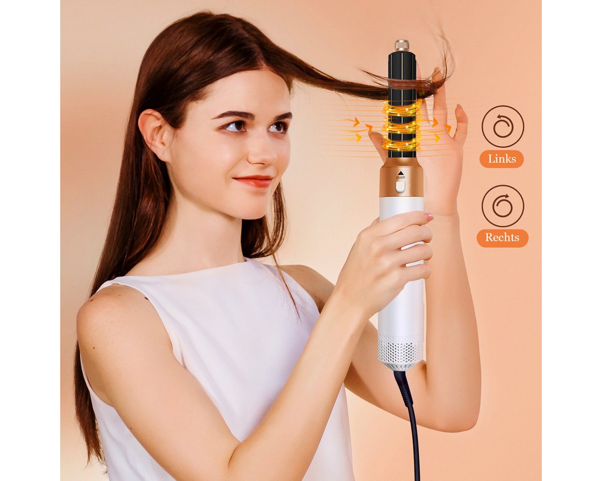 MOPUEA Lockenstab 5 in 1 Heißluftkamm,Warmluftbürste Set,Automatischer Lockenstab, Ionentechnik, mehrere Temperaturen, Auto-Off, leicht,reisefreundlich – Bild 2 von 5