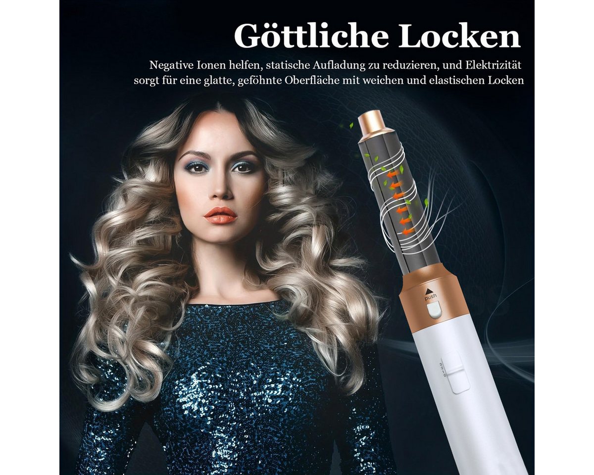 MOPUEA Lockenstab 5 in 1 Heißluftkamm,Warmluftbürste Set,Automatischer Lockenstab, Ionentechnik, mehrere Temperaturen, Auto-Off, leicht,reisefreundlich – Bild 3 von 5
