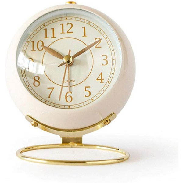 MOPUEA Quarzwecker Analoger Retro-Wecker, kleine Schreibtischuhr mit Nachtlicht, leise geräuscharm, Tischuhr ideal für Schlafzimmer, Wohnzimmer, Nachttisch