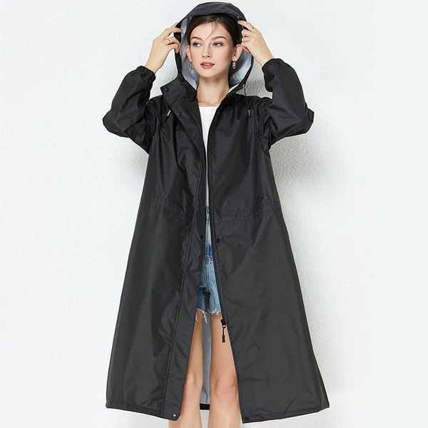 MOPUEA Regenjacke Lange Regenjacke Wasserdicht Winddicht Leicht Faltbar Outdoor Jacke (Regenjacke für Alltag, Reisen und wechselhaftes Wetter, Leicht faltbar, s