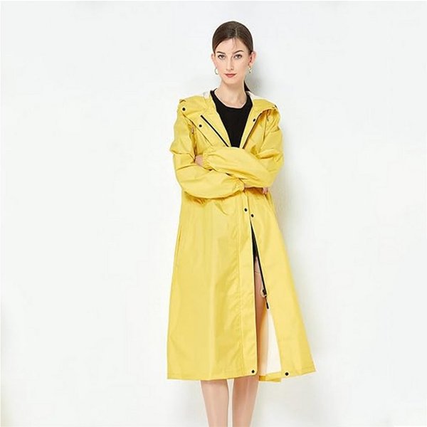 MOPUEA Regenjacke Lange Regenjacke Wasserdicht Winddicht Leicht Faltbar Outdoor Jacke (Regenjacke für Alltag, Reisen und wechselhaftes Wetter, Leicht faltbar, s
