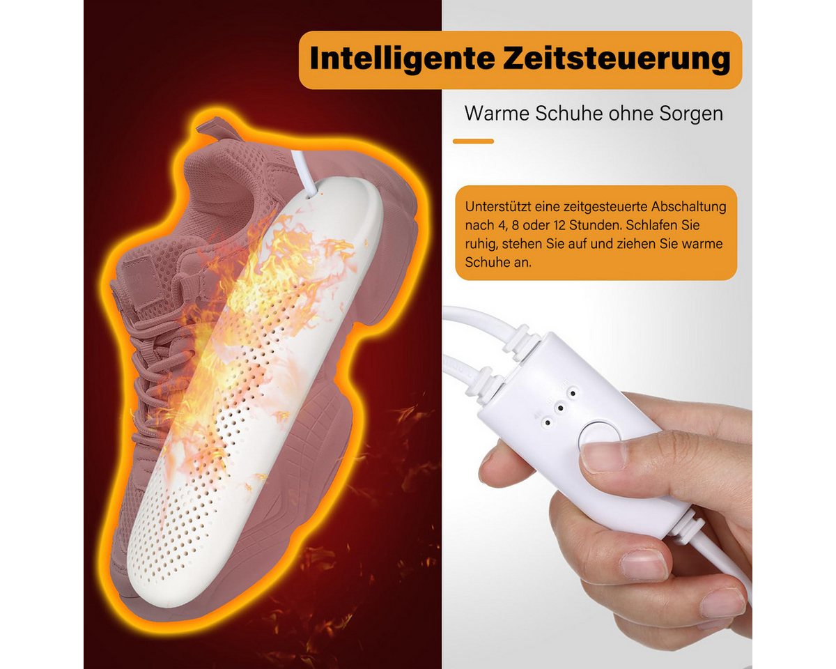 MOPUEA Schuhtrockner Elektrischer Schuhtrockner UV geruchsentfernend Tragbarer+3 Modi Timer, Flammhemmend, 360° Wärmeverteilung, 3 Timer-Modi, tragbar – Bild 3 von 5